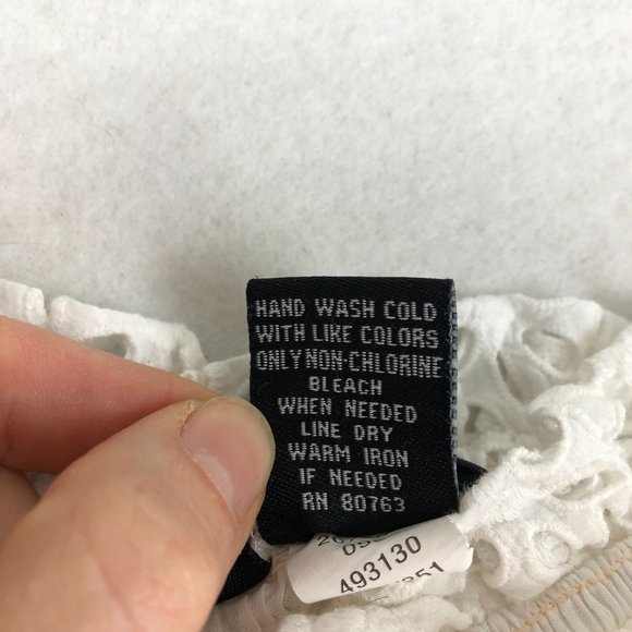 Moda International Women's Size Medium White Eyelet Strapless Cotton Mini Dress - Picture 8 of 9